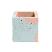Mini concrete blue pink marble square pot